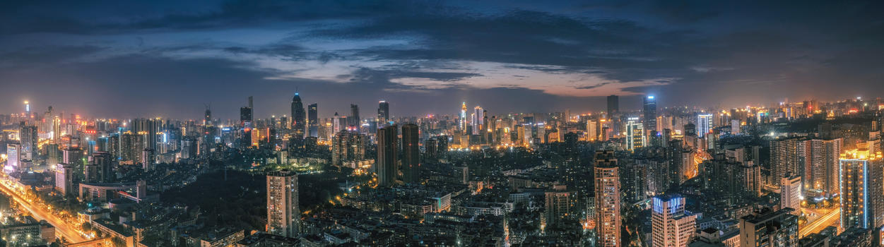 武汉黄昏城市夜景图片素材免费下载