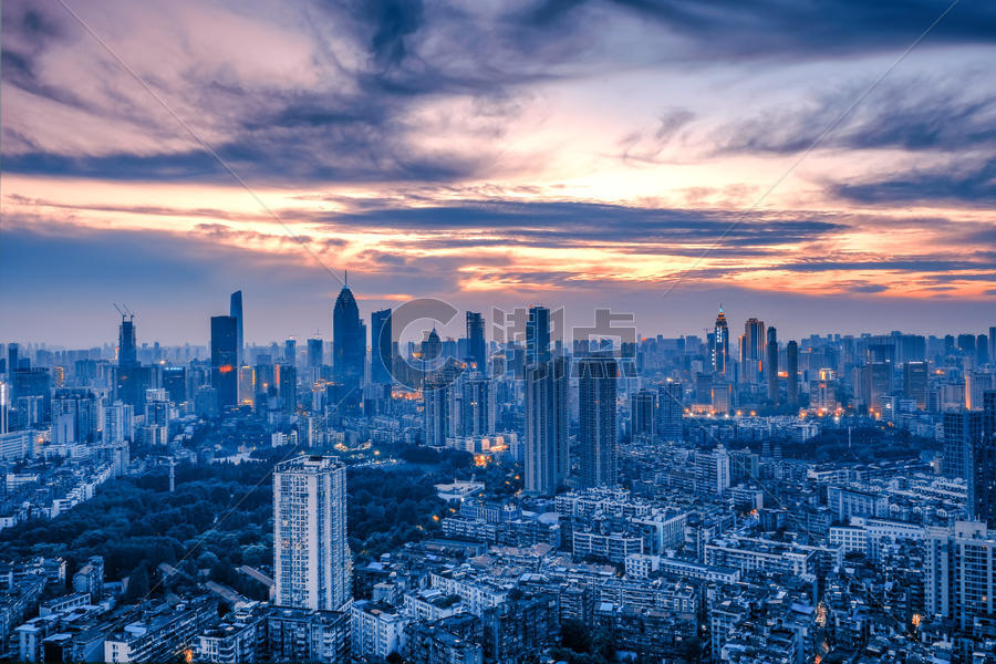 武汉城市风光高楼夜景图片素材免费下载