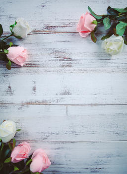 粉白玫瑰花束图片素材免费下载