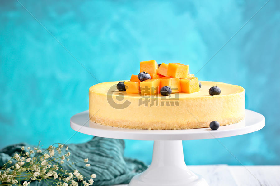 地中海芝士芒果蛋糕图片素材免费下载