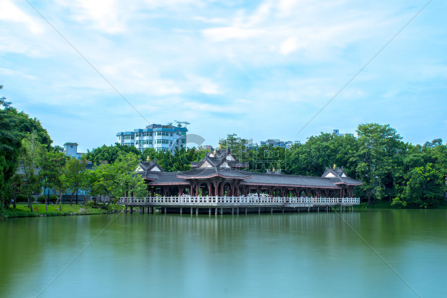 中国风古建筑自然风景天际线背景图片素材免费下载