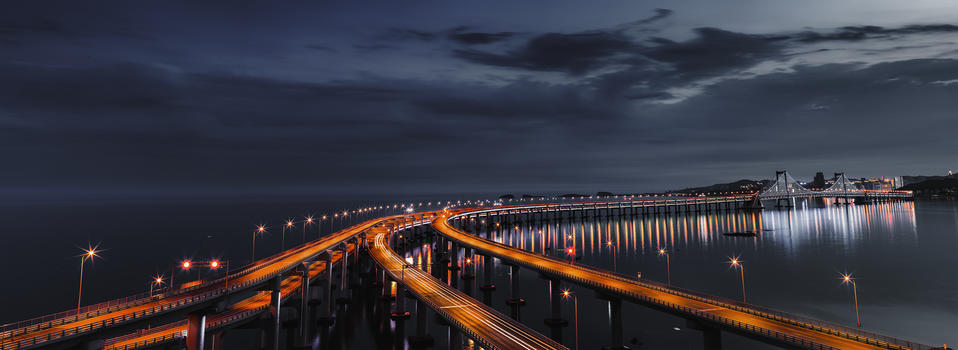 大连跨海大桥全景图片素材免费下载