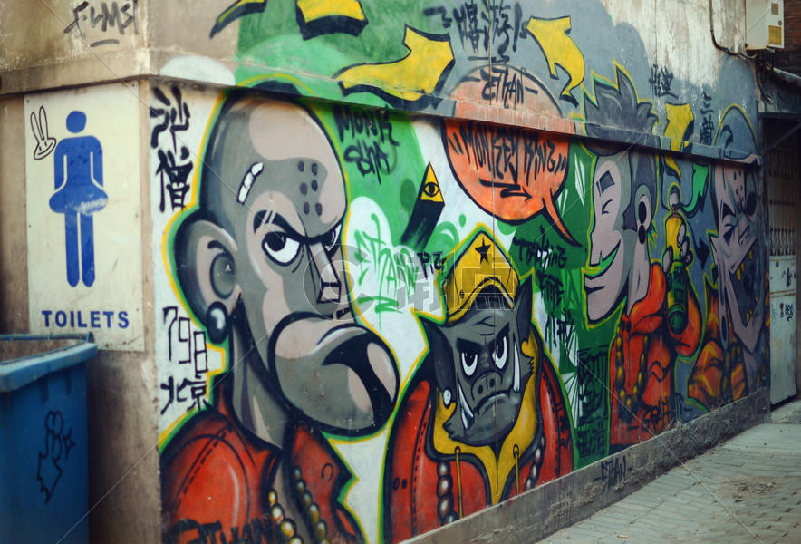北京798艺术区涂鸦墙图片素材免费下载