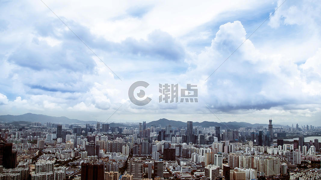 城市山脉云朵天际线图片素材免费下载