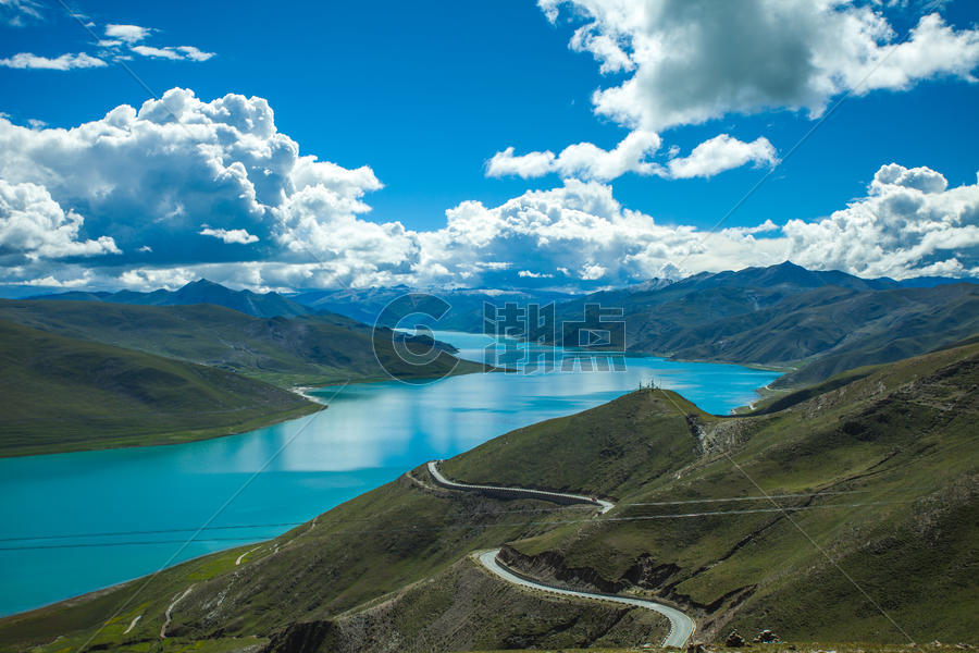 西藏羊湖天路羊卓雍措美景图片素材免费下载
