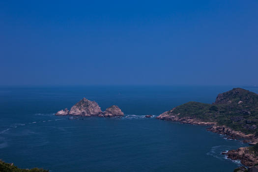 中国舟山无人村蓝色海湾图图片素材免费下载