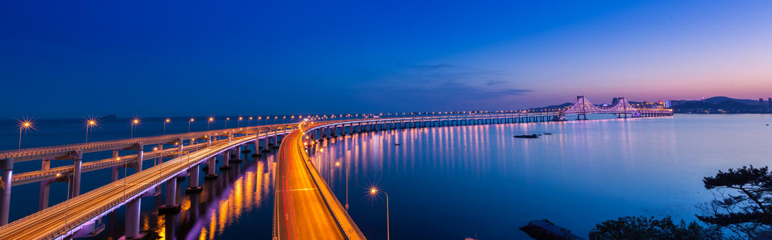 大连跨海大桥全景接片图片素材免费下载