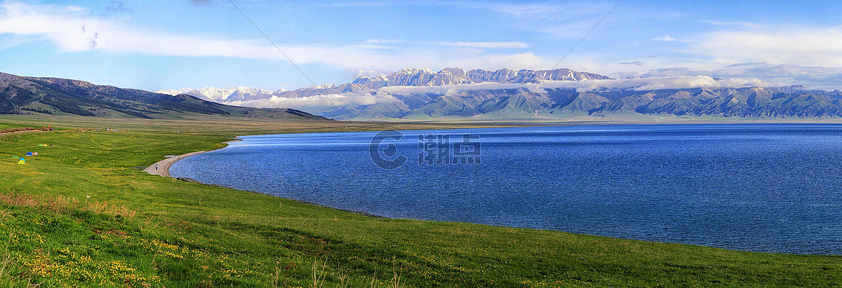 赛里木湖全景图片素材免费下载