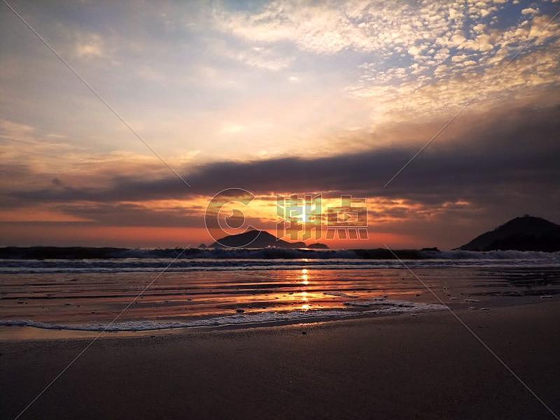 象山海边日落傍晚景色图片素材免费下载