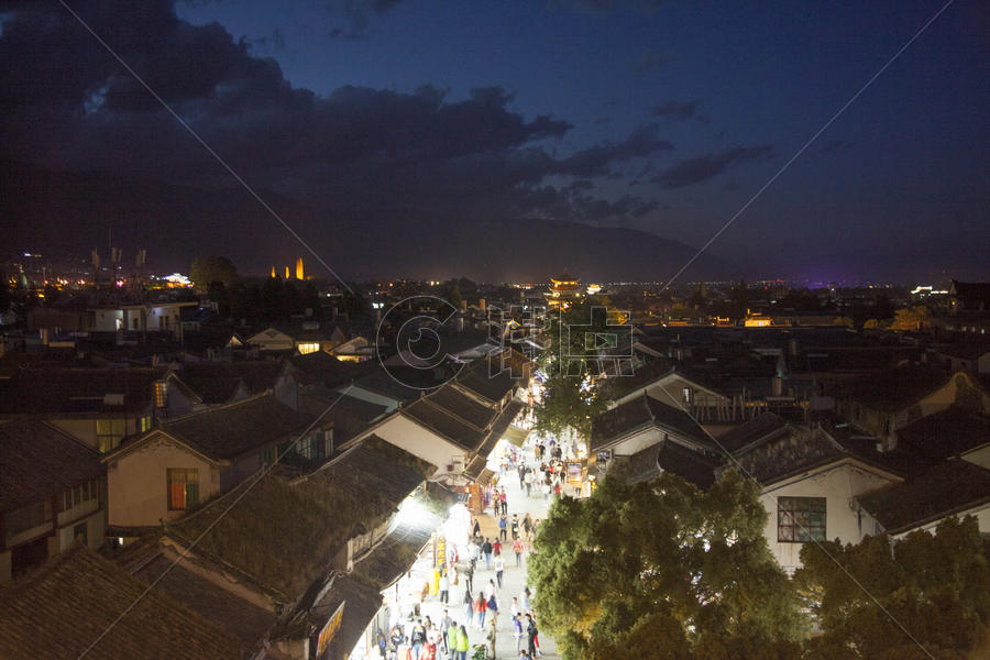 中国元素大理古镇夜景图片素材免费下载