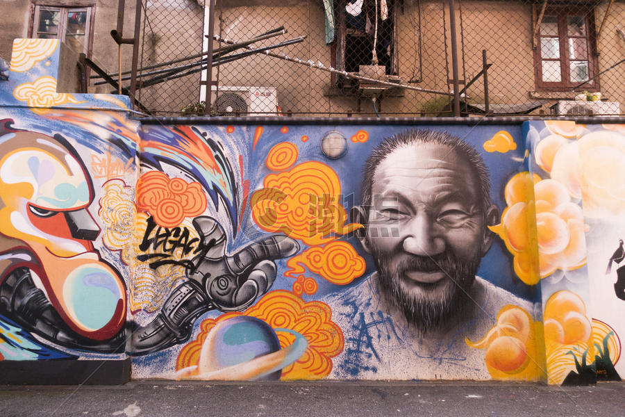 城市中的墙绘涂鸦艺术图片素材免费下载