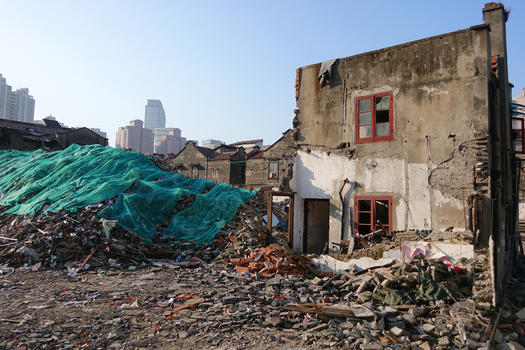 上海发展中的拆迁现场图片素材免费下载