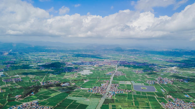 航拍好天气下的南方沃野图片素材免费下载