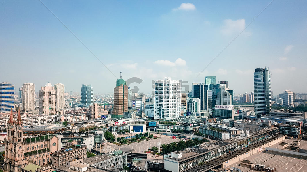 航拍宁波的城市建筑图片素材免费下载