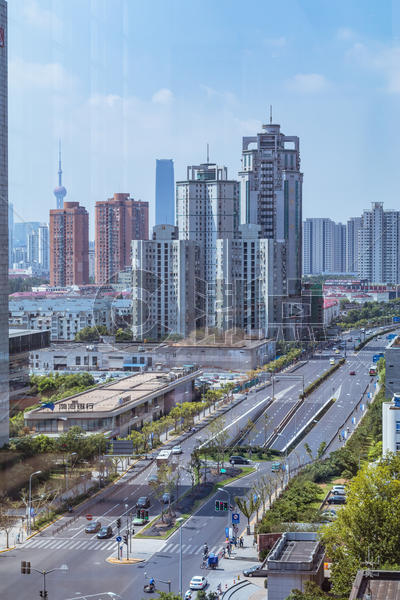 上海城市建筑马路风光图片素材免费下载