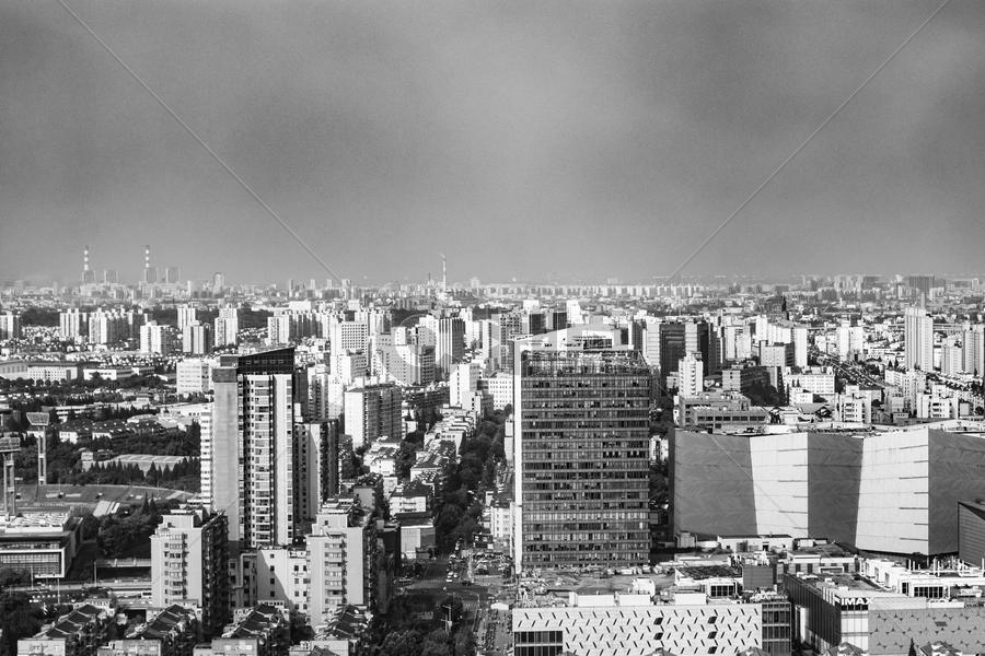 上海城市建筑风光黑白照图片素材免费下载