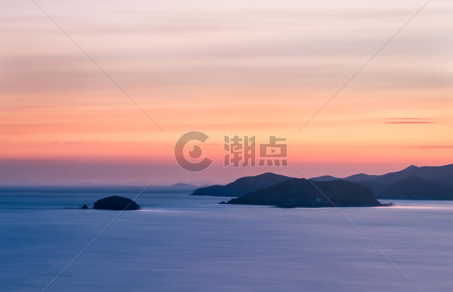 夕阳下的海边美景图片素材免费下载