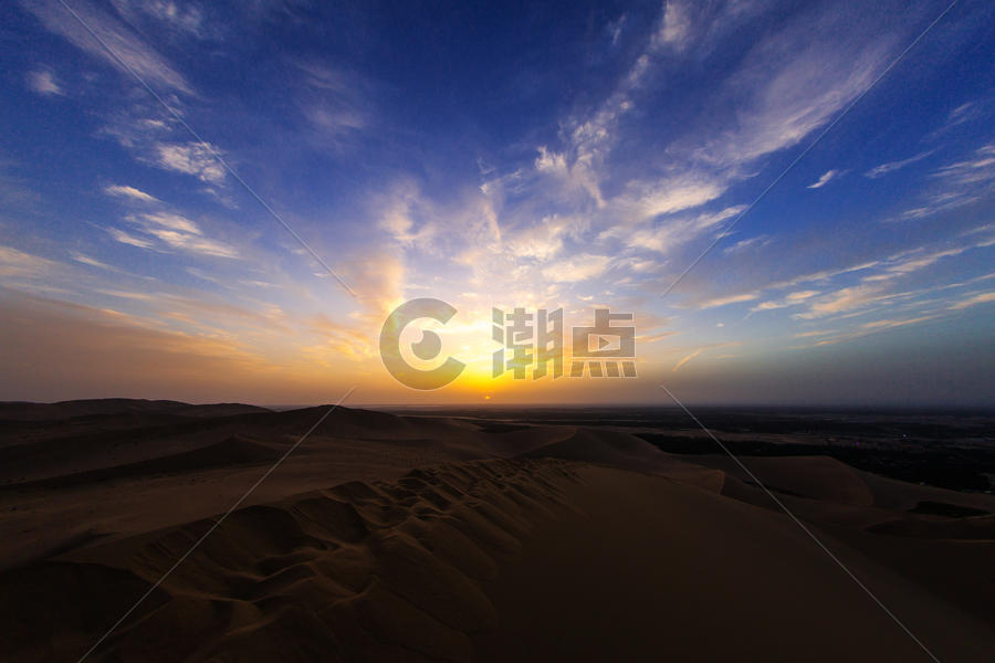 敦煌沙漠夕阳美景图片素材免费下载