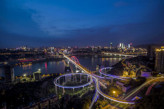 重庆立体交通夜景图图片素材免费下载