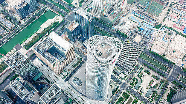 航拍宁波南商圈金融高楼图片素材免费下载