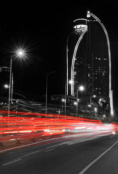 城市流动的车灯光图片素材免费下载