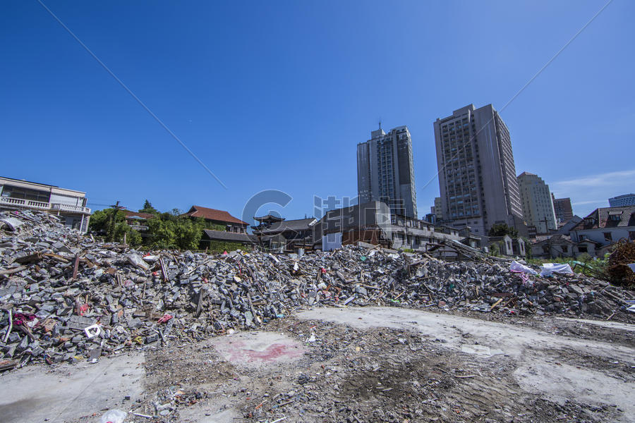 中国城市发展进程拆迁图片素材免费下载