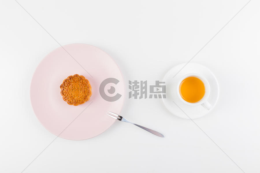 极简中秋月饼下午茶摆拍图片素材免费下载