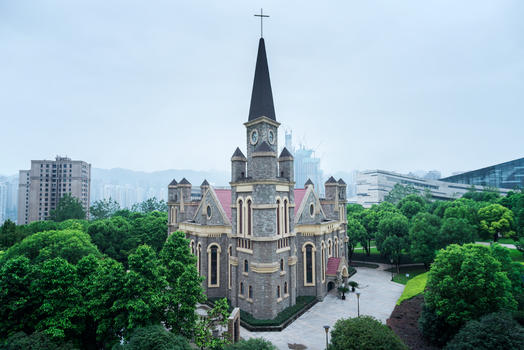 重庆中央公园教堂建筑图片素材免费下载