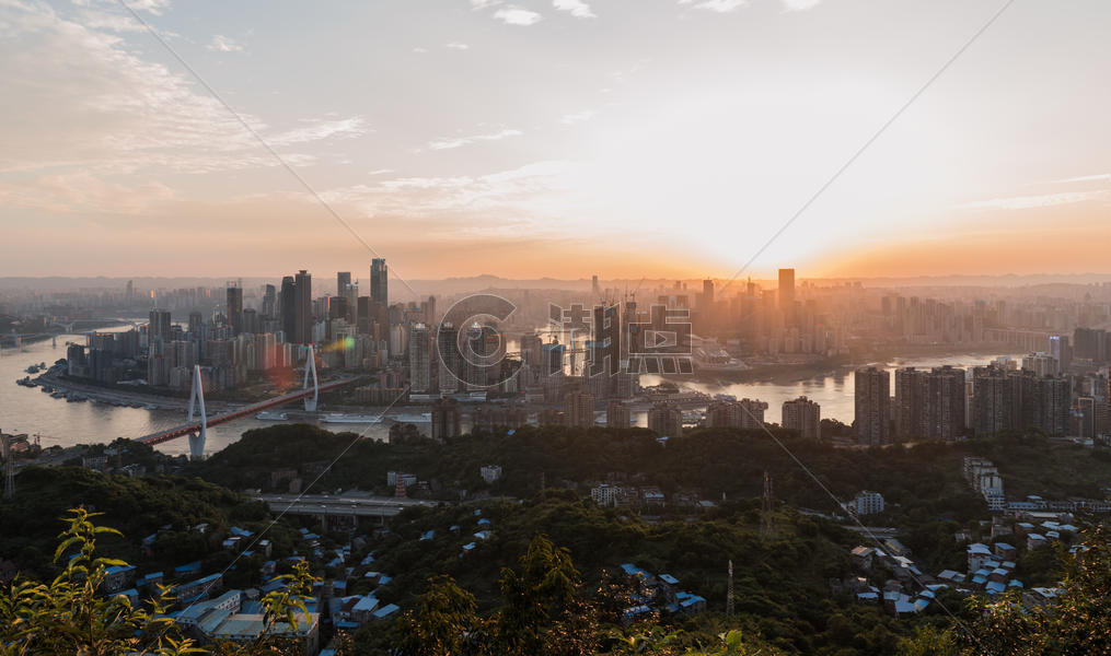 重庆城市中心日落风光图片素材免费下载