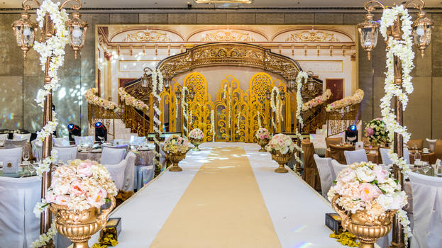 金色宫殿系婚礼舞台图片素材免费下载