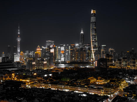 上海外滩城市建筑夜景图片素材免费下载