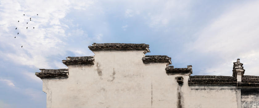 江南传统民居建筑墙体-马头墙图片素材免费下载
