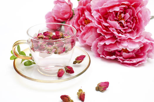 女性秋季养生玫瑰花茶图片素材免费下载