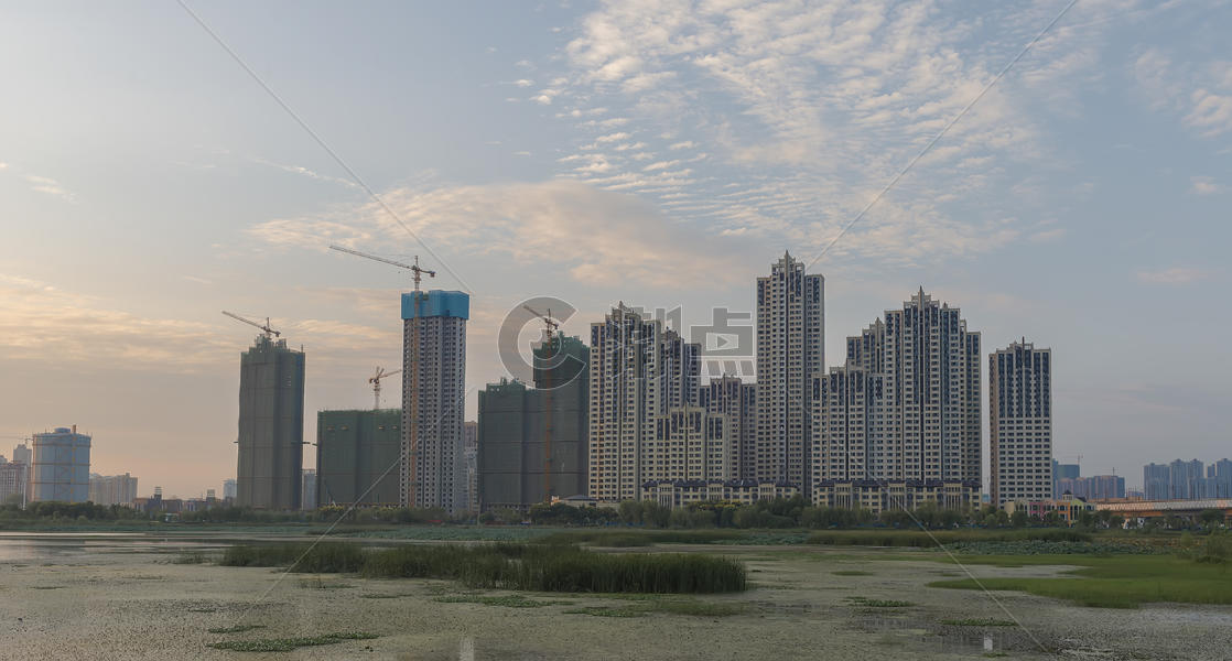 城市建筑楼群全景图图片素材免费下载