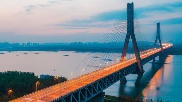武汉天兴洲大桥夜景图片素材免费下载