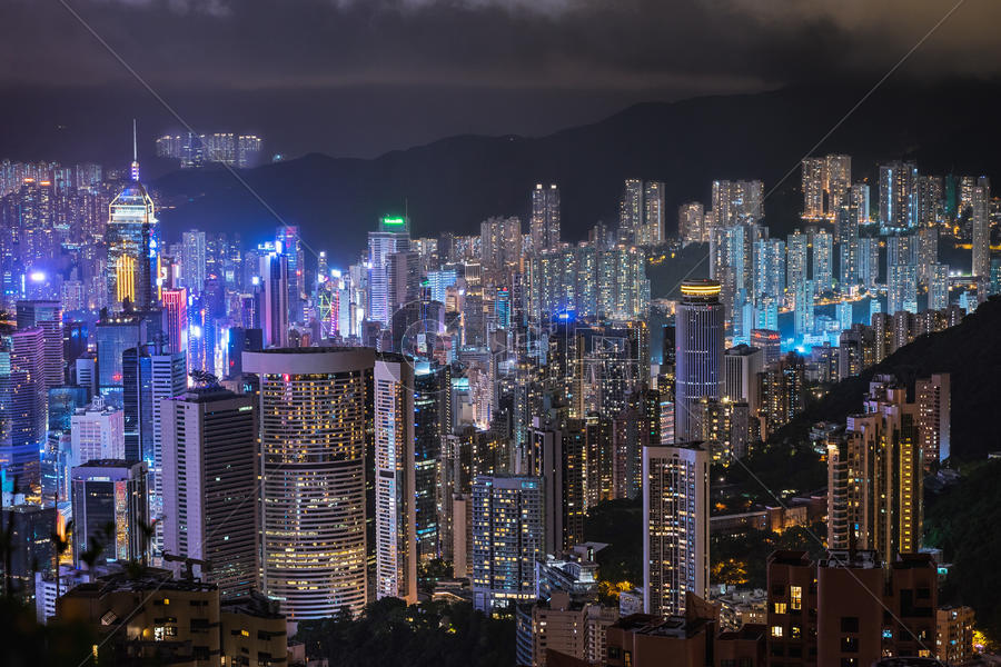 香港城市夜景 图片素材免费下载