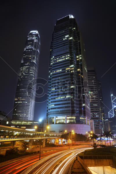 香港夜景车轨图片素材免费下载