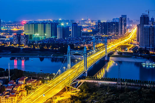武汉城市夜景古田桥图片素材免费下载