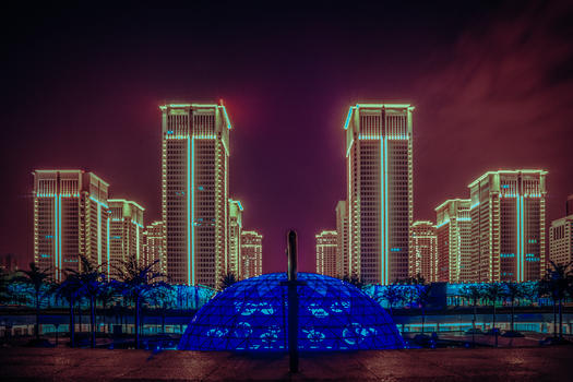 武汉城市夜景最美地铁站图片素材免费下载