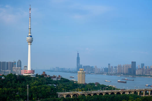 武汉城市风光长江大桥电视塔图片素材免费下载