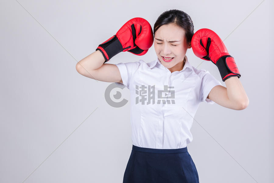商务女士拳击痛苦图片素材免费下载