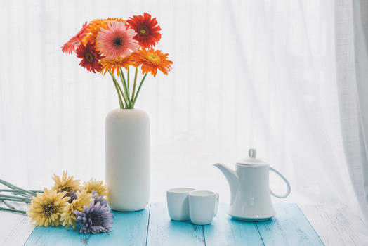 花瓶与茶具图片素材免费下载