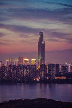 武汉城市夜景绿地中心636图片素材免费下载