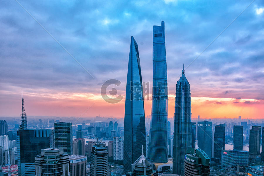 上海CBD夜景图片素材免费下载