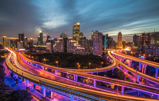 上海立交城市夜景图片素材免费下载