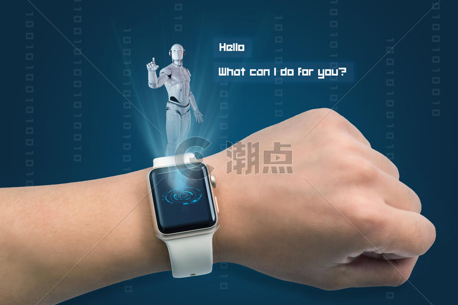 苹果手表全息投影机器人图片素材免费下载
