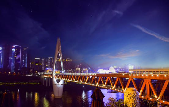 夜拍跨江大桥图片素材免费下载