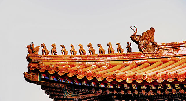 北京故宫紫禁城屋脊兽图片素材免费下载