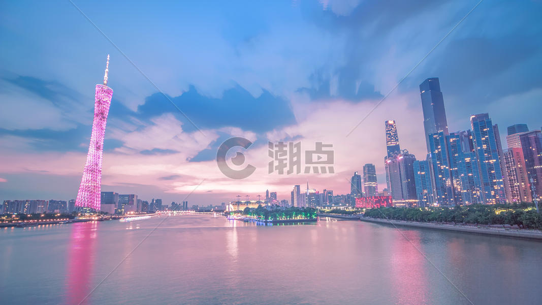 珠江夜景图片素材免费下载