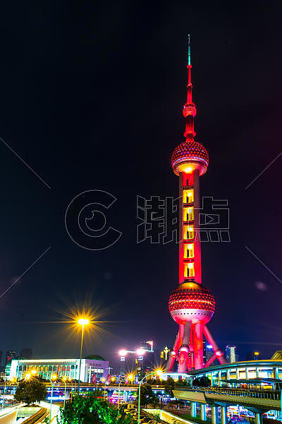 上海东方明珠电视塔夜景图片素材免费下载